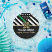 Thin Green Line Flag Army Militaire pensionering Papieren Bordje (Feest)