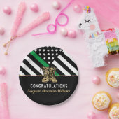 Thin Green Line Flag Army Militaire pensionering Papieren Bordje (Feest)