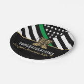 Thin Green Line Flag Army Militaire pensionering Papieren Bordje (Gekanteld)