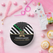 Thin Green Line Flag Army Militaire pensionering Papieren Kommen (Feest)