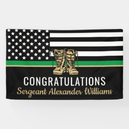 Thin Green Line Flag Army Militaire pensionering Spandoek