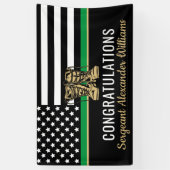 Thin Green Line Flag Army Militaire pensionering Spandoek (Verticaal)
