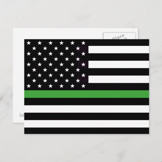 THIN GREEN LINE FLAG BRIEFKAART (Voorkant / Achterkant)
