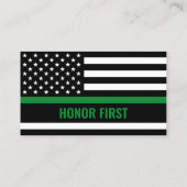 Thin Green Line Flag Custom Logo Border Patrol Visitekaartje (Achterkant)