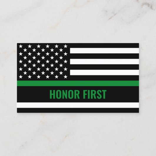 Thin Green Line Flag Custom Logo Border Patrol Visitekaartje (Achterkant)