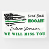 Thin Green Line Flag Militair die weggaat Partij Spandoek (Horizontaal)