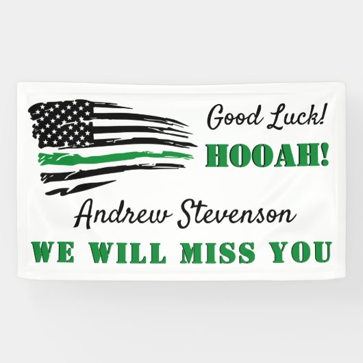 Thin Green Line Flag Militair die weggaat Partij Spandoek (Horizontaal)