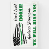 Thin Green Line Flag Militair die weggaat Partij Spandoek (Verticaal)