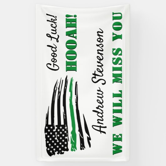 Thin Green Line Flag Militair die weggaat Partij Spandoek (Verticaal)