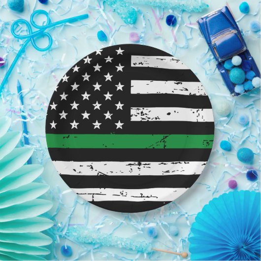 Thin Green Line Flag Militaire Pensioen Partij Papieren Bordje (Feest)