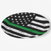 Thin Green Line Flag Militaire Pensioen Partij Papieren Bordje (Gekanteld)