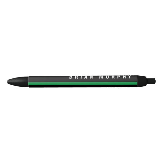 Thin Green Line Militair Monogram Zwarte Inkt Pen (Voorkant)