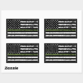 Thin Green Line Militaire Amerikaanse vlag Verstoo Rechthoekige Sticker (Vel)