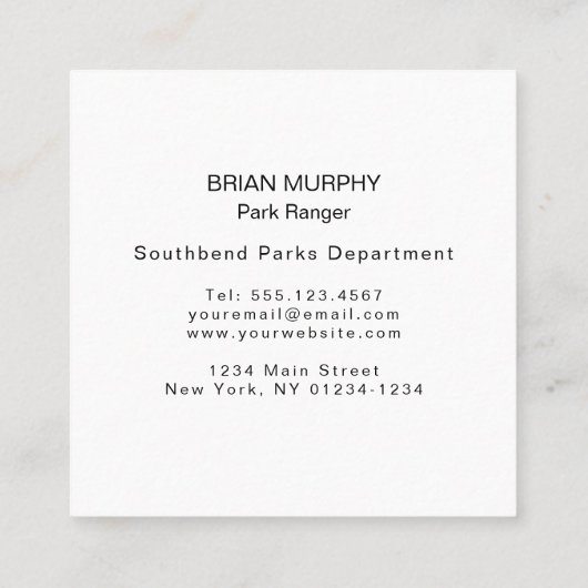 Thin Green Line Militaire Amerikaanse Vlag Vierkante Visitekaartje (Achterkant)