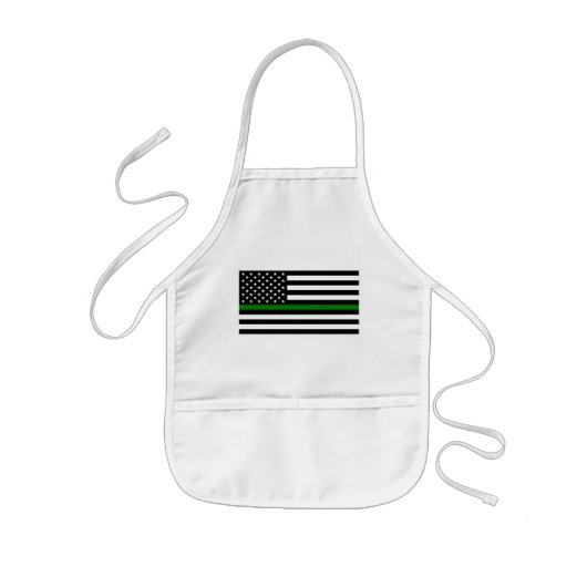 Thin Green Line Militaire en Veteranen Amerikaanse Kinder Schort (Voorkant)