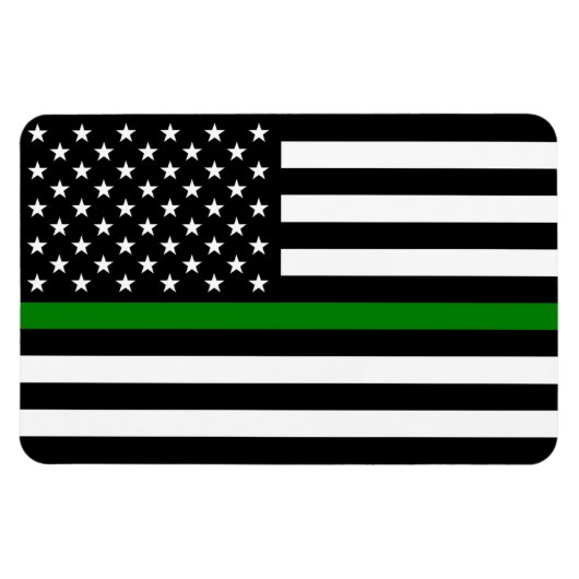 Thin Green Line Militaire en Veteranen Amerikaanse Magneet (Horizontaal)