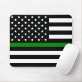 Thin Green Line Militaire en Veteranen Amerikaanse Muismat (Met muis)