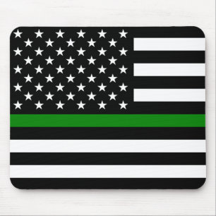 Thin Green Line Militaire en Veteranen Amerikaanse Muismat