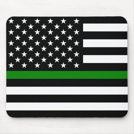 Thin Green Line Militaire en Veteranen Amerikaanse Muismat (Voorkant)