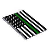 Thin Green Line Militaire en Veteranen Amerikaanse Notitieboek (Rechterzijde)