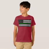 Thin Green Line Militaire en Veteranen Amerikaanse T-shirt (Voorkant volledig)