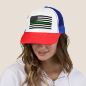 Thin Green Line Militaire en Veteranen Amerikaanse Trucker Pet (In situ)