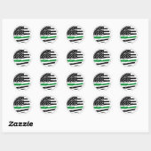 Thin Green Line Militaire Gefeliciteerd Ronde Sticker (Vel)