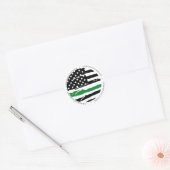 Thin Green Line Militaire Gefeliciteerd Ronde Sticker (Envelop)