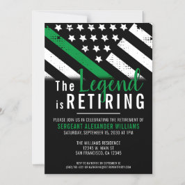 Thin Green Line Militaire Leger Retirement Party Magnetische Uitnodiging