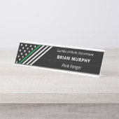 Thin Green Line Militaire Stars Stripes Monogram Bureau Naambordje (Voorkant)