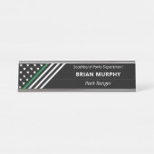 Thin Green Line Militaire Stars Stripes Monogram Bureau Naambordje (Voorkant)