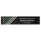 Thin Green Line Militaire Stars Stripes Monogram Naambordje (Voorkant)