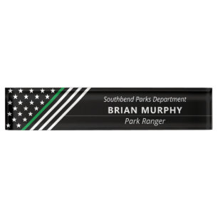Thin Green Line Militaire Stars Stripes Monogram Naambordje
