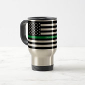 Thin Green Line Militaire Vlag Monogram Groot Reisbeker (Voorkant links)