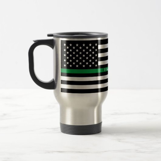 Thin Green Line Militaire Vlag Monogram Groot Reisbeker (Links)