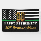 Thin Green Line Personalized Militaire Pensionerin Spandoek (Horizontaal)