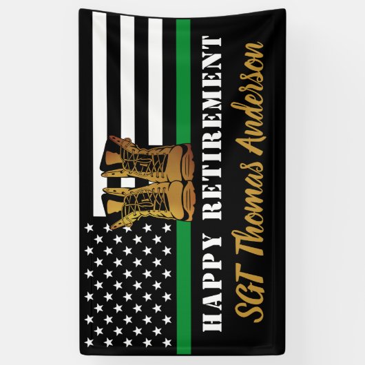 Thin Green Line Personalized Militaire Pensionerin Spandoek (Verticaal)