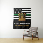 Thin Green Line Personalized Militaire Pensionerin Wandkleed (In situ)