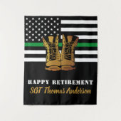 Thin Green Line Personalized Militaire Pensionerin Wandkleed (Voorkant)