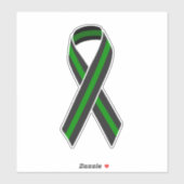 Thin Green Line Ribbon Sticker (Vel)