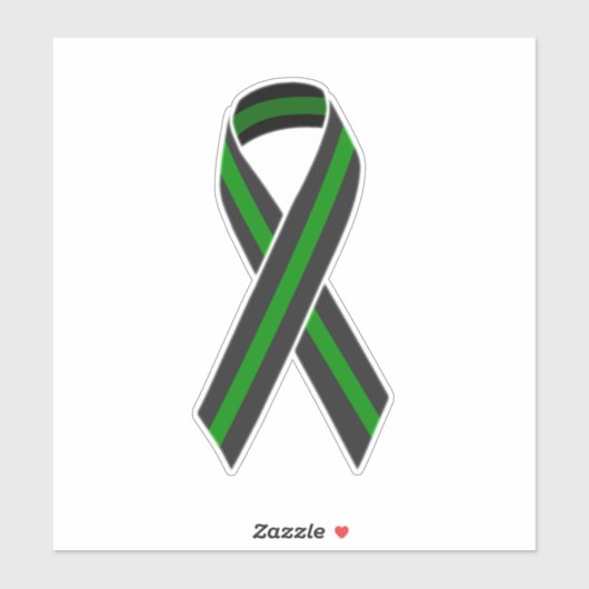 Thin Green Line Ribbon Sticker (Vel)