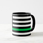 Thin Green Line Styled American Flag Custom Name Mok (Voorkant rechts)