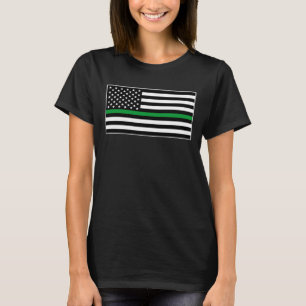 THIN GREEN LINE US AMERICAN FLAG HONOR SUPPORT FED T-SHIRT