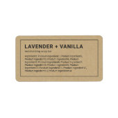 Thin Grey Border Kraft Ingredients Productlabel Etiket (Voorkant)