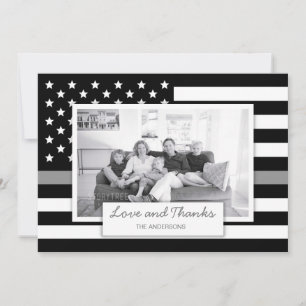 Thin Grey Line American Flag Foto Bedankkaart