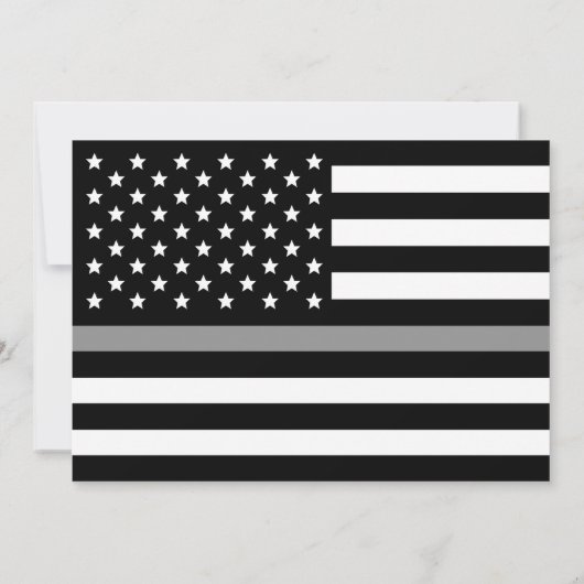 Thin Grey Line American Flag Foto Bedankkaart (Achterkant)