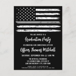 Thin Grey Line Correction Officer Afstuderen IV Uitnodiging Briefkaart