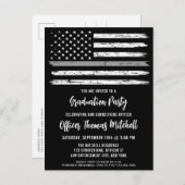 Thin Grey Line Correction Officer Afstuderen IV Uitnodiging Briefkaart (Voorkant / Achterkant)