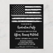 Thin Grey Line Correction Officer Afstuderen IV Uitnodiging Briefkaart (Voorkant)