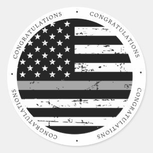 Thin Grey Line Correctional Officer Gefeliciteerd Ronde Sticker